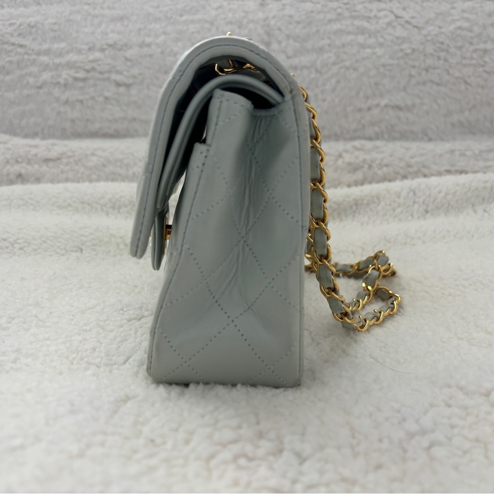 Chanel Classic Flap Lambskin Baby Blue 24K GHW - Picture 2 of 14